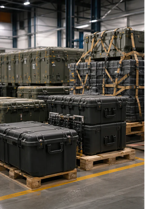Rugged protective transit cases and secured technical cargo